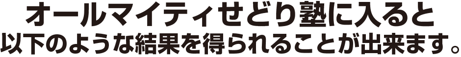 オールマイティせどり塾に入ると<br>
  以下のような結果を得られることが出来ます。